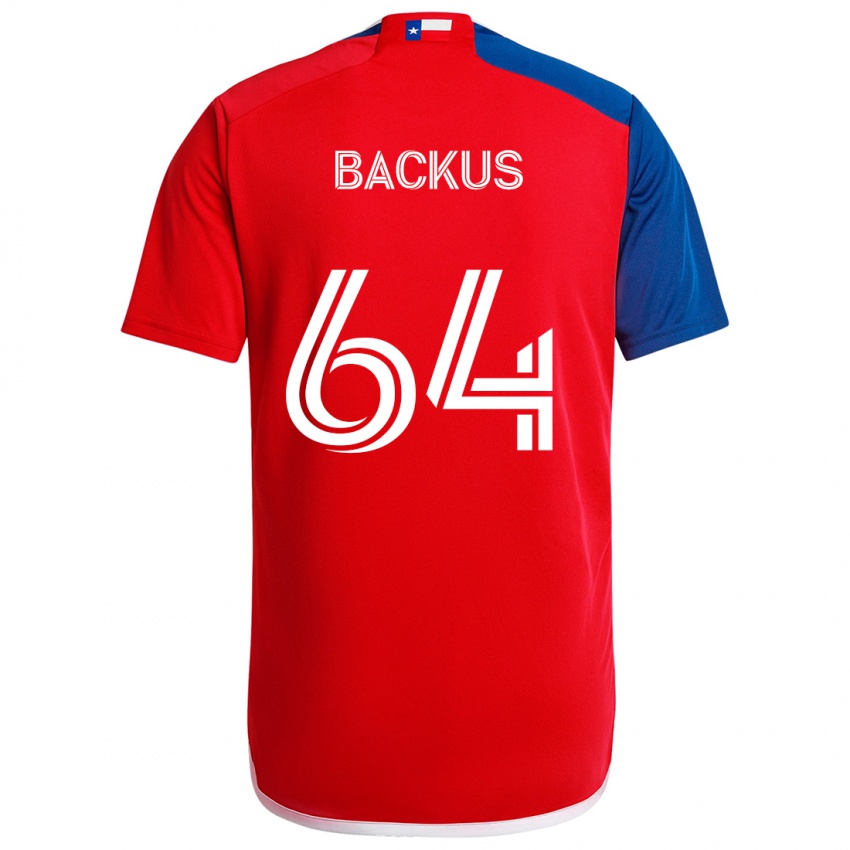 Niño Camiseta Braeden Backus #64 Azul Rojo 1ª Equipación 2024/25 La Camisa Chile