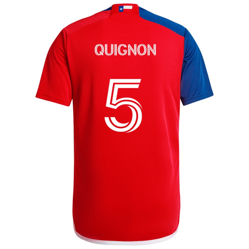 Niño Camiseta Facundo Quignón #5 Azul Rojo 1ª Equipación 2024/25 La Camisa Chile