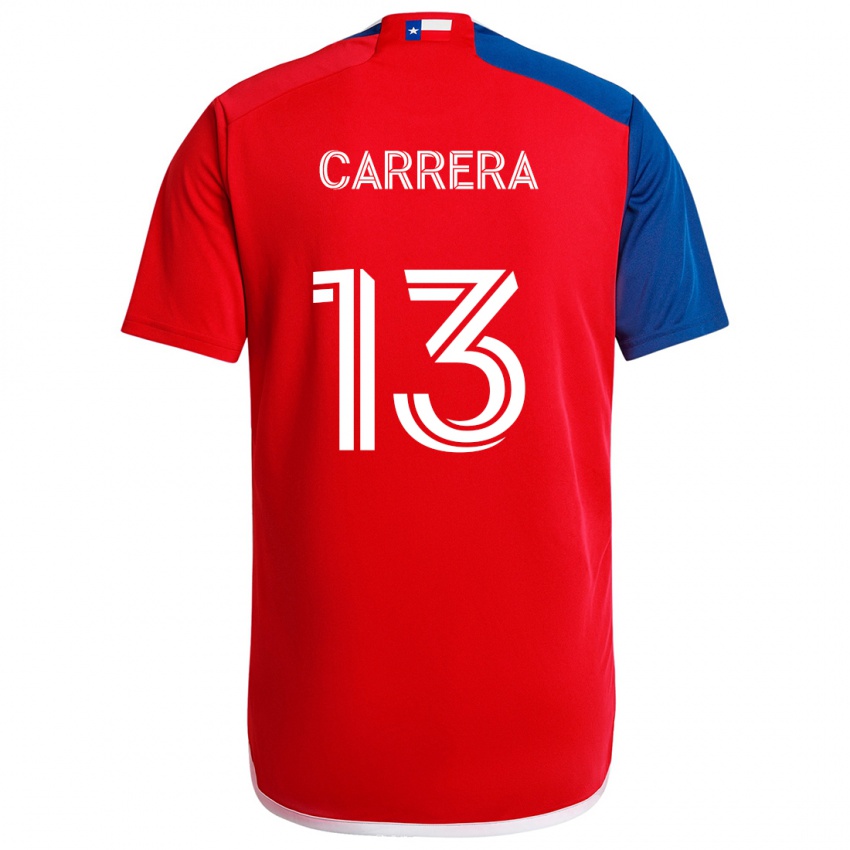 Niño Camiseta Antonio Carrera #13 Azul Rojo 1ª Equipación 2024/25 La Camisa Chile