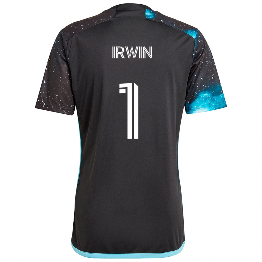 Niño Camiseta Clint Irwin #1 Azul Negro 1ª Equipación 2024/25 La Camisa Chile