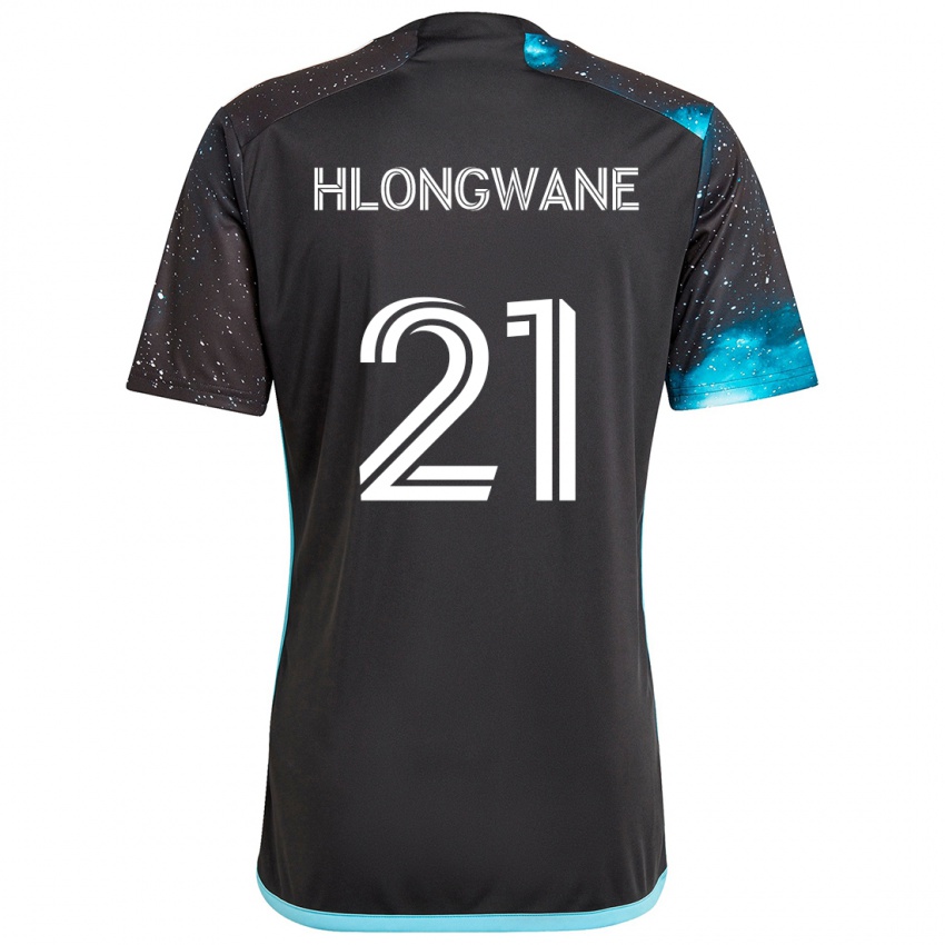 Niño Camiseta Bongokuhle Hlongwane #21 Azul Negro 1ª Equipación 2024/25 La Camisa Chile