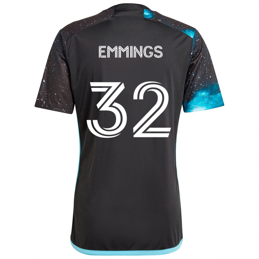 Niño Camiseta Fred Emmings #32 Azul Negro 1ª Equipación 2024/25 La Camisa Chile