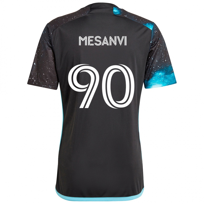 Niño Camiseta Loïc Mesanvi #90 Azul Negro 1ª Equipación 2024/25 La Camisa Chile