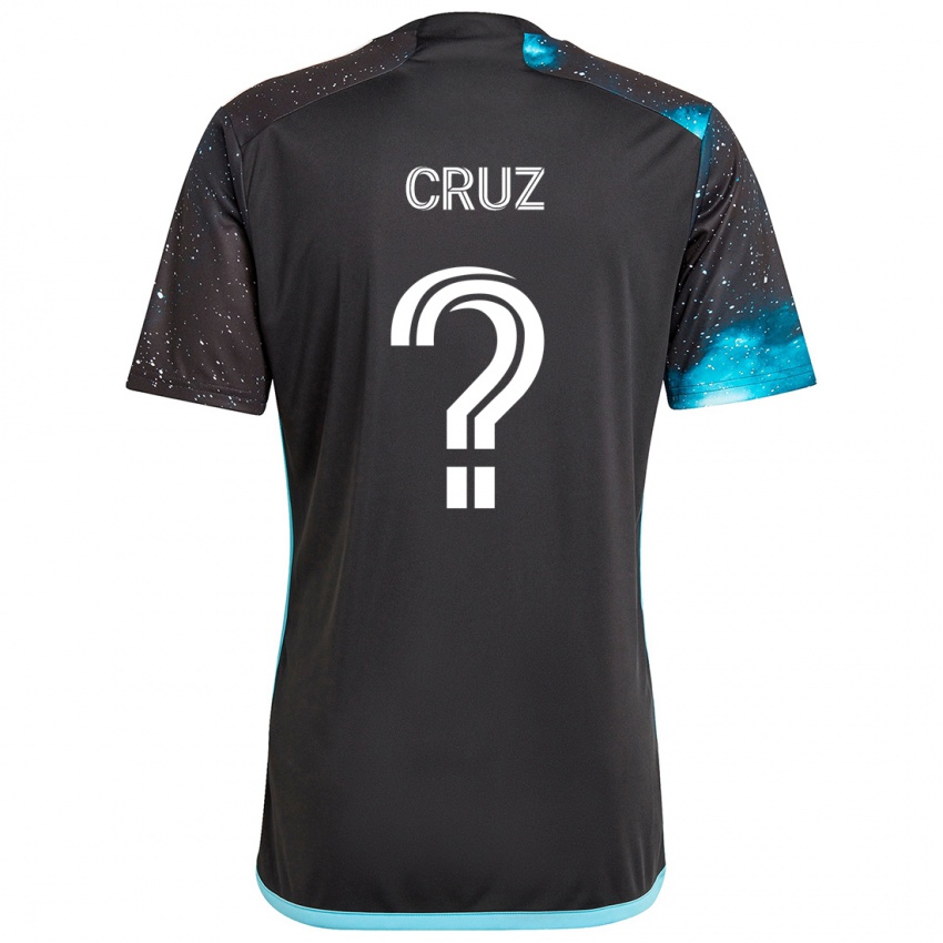 Niño Camiseta Giovanny Cruz #0 Azul Negro 1ª Equipación 2024/25 La Camisa Chile