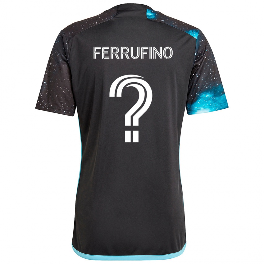 Niño Camiseta William Ferrufino #0 Azul Negro 1ª Equipación 2024/25 La Camisa Chile