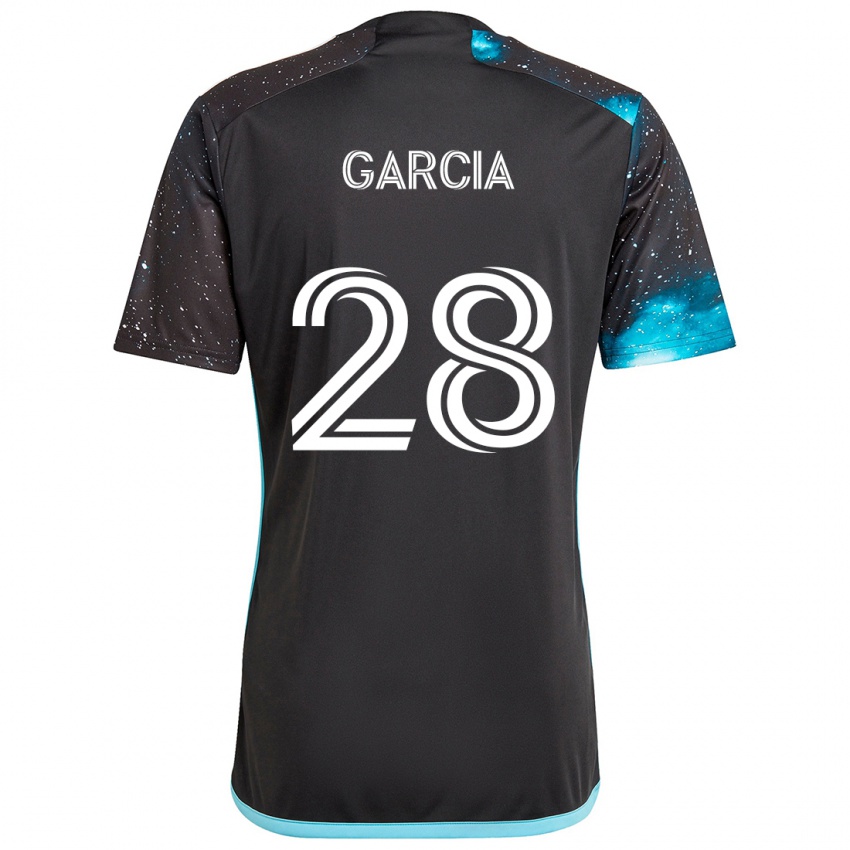 Niño Camiseta Mender García #28 Azul Negro 1ª Equipación 2024/25 La Camisa Chile