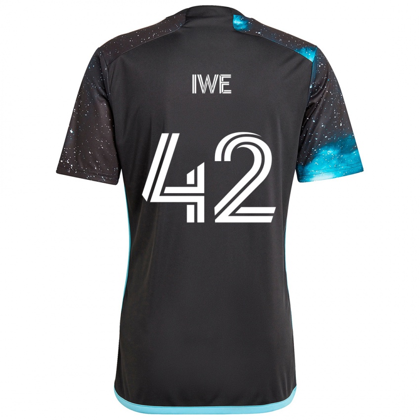 Niño Camiseta Emmanuel Iwe #42 Azul Negro 1ª Equipación 2024/25 La Camisa Chile