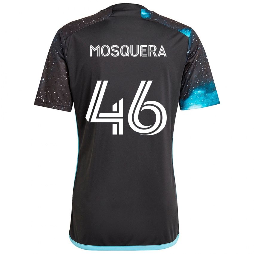 Niño Camiseta Juan Camilo Mosquera #46 Azul Negro 1ª Equipación 2024/25 La Camisa Chile