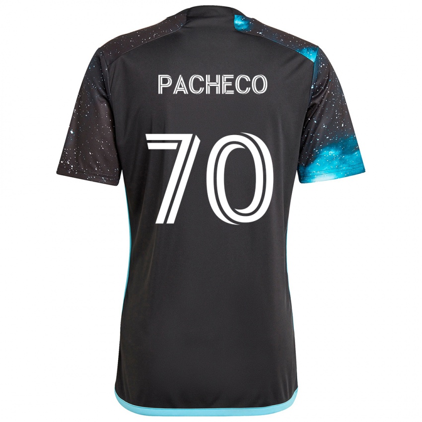 Niño Camiseta Diogo Pacheco #70 Azul Negro 1ª Equipación 2024/25 La Camisa Chile