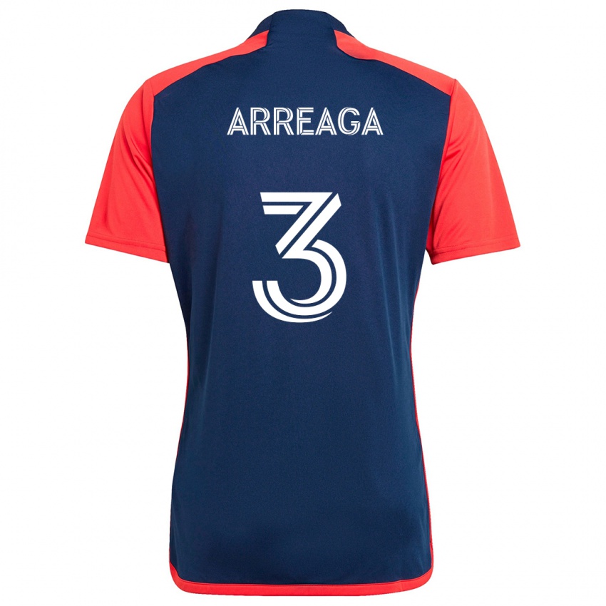 Niño Camiseta Xavier Arreaga #3 Azul Rojo 1ª Equipación 2024/25 La Camisa Chile