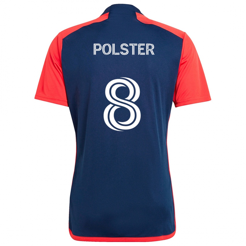 Niño Camiseta Matt Polster #8 Azul Rojo 1ª Equipación 2024/25 La Camisa Chile