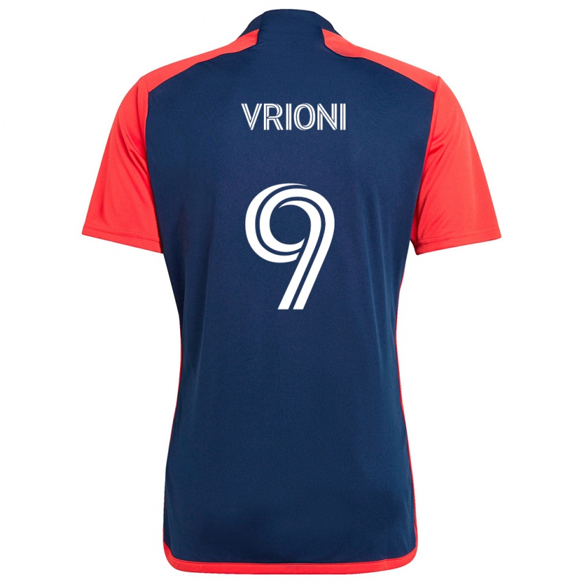 Niño Camiseta Giacomo Vrioni #9 Azul Rojo 1ª Equipación 2024/25 La Camisa Chile