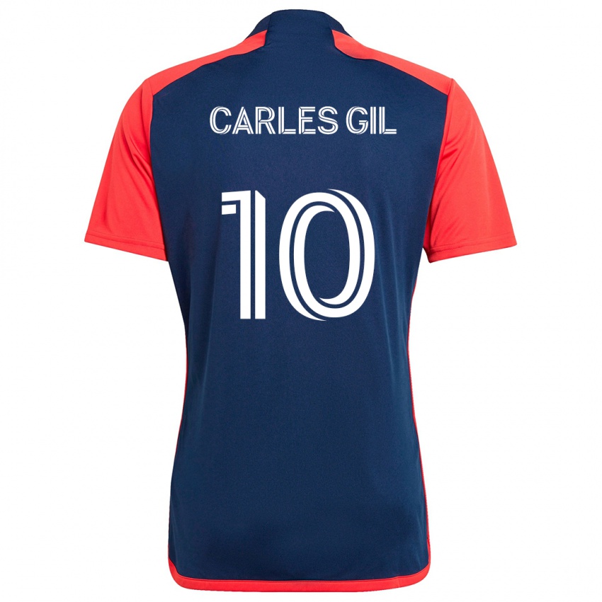 Niño Camiseta Carles Gil #10 Azul Rojo 1ª Equipación 2024/25 La Camisa Chile