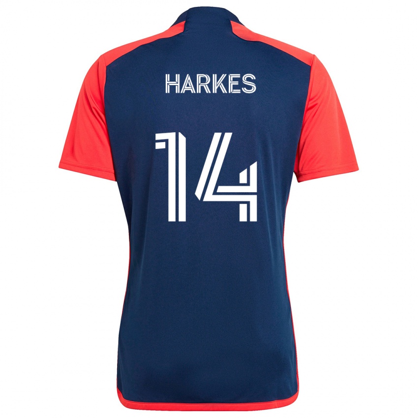 Niño Camiseta Ian Harkes #14 Azul Rojo 1ª Equipación 2024/25 La Camisa Chile