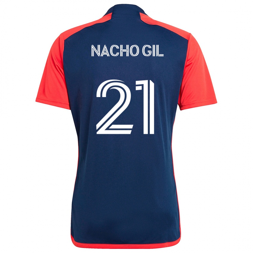 Niño Camiseta Nacho Gil #21 Azul Rojo 1ª Equipación 2024/25 La Camisa Chile