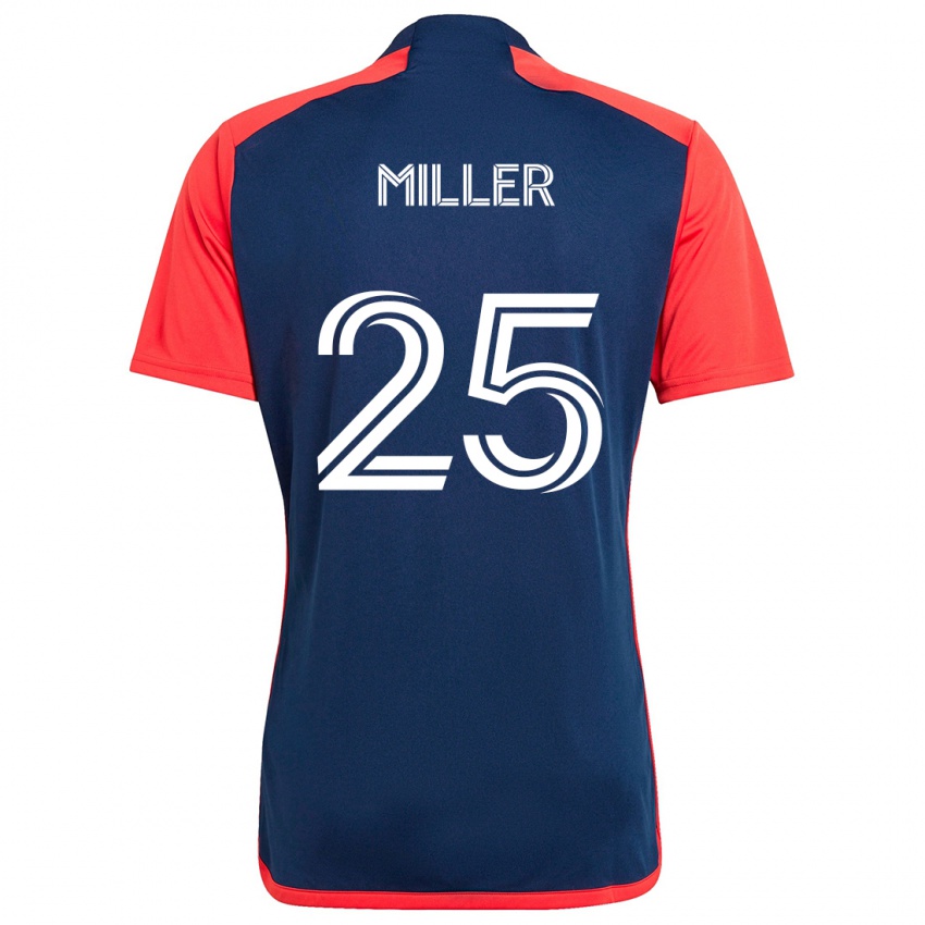 Niño Camiseta Peyton Miller #25 Azul Rojo 1ª Equipación 2024/25 La Camisa Chile