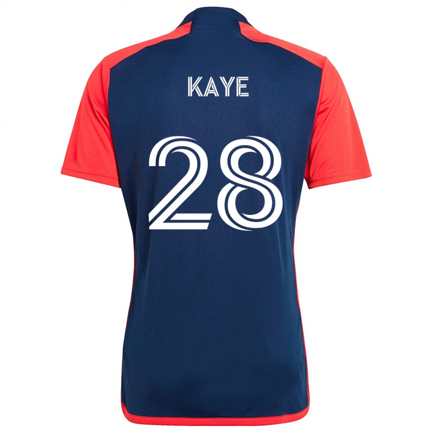 Niño Camiseta Mark-Anthony Kaye #28 Azul Rojo 1ª Equipación 2024/25 La Camisa Chile