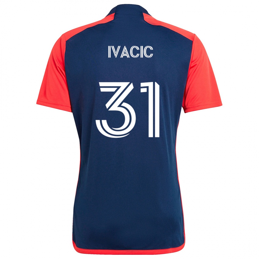 Niño Camiseta Aljaz Ivacic #31 Azul Rojo 1ª Equipación 2024/25 La Camisa Chile