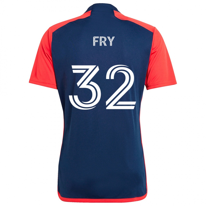 Niño Camiseta Malcolm Fry #32 Azul Rojo 1ª Equipación 2024/25 La Camisa Chile