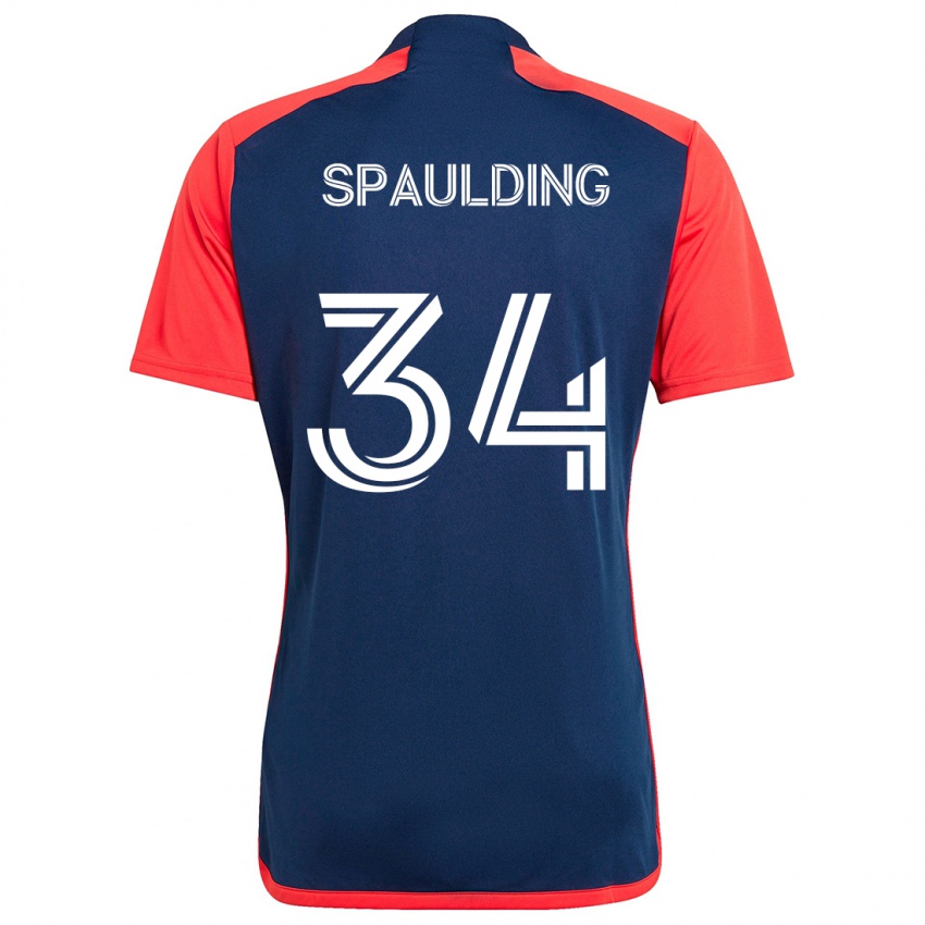 Niño Camiseta Ryan Spaulding #34 Azul Rojo 1ª Equipación 2024/25 La Camisa Chile