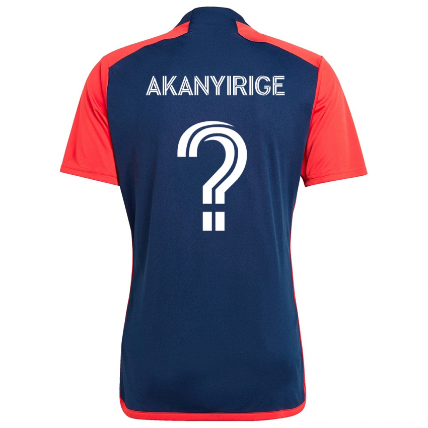 Niño Camiseta Jacob Akanyirige #0 Azul Rojo 1ª Equipación 2024/25 La Camisa Chile