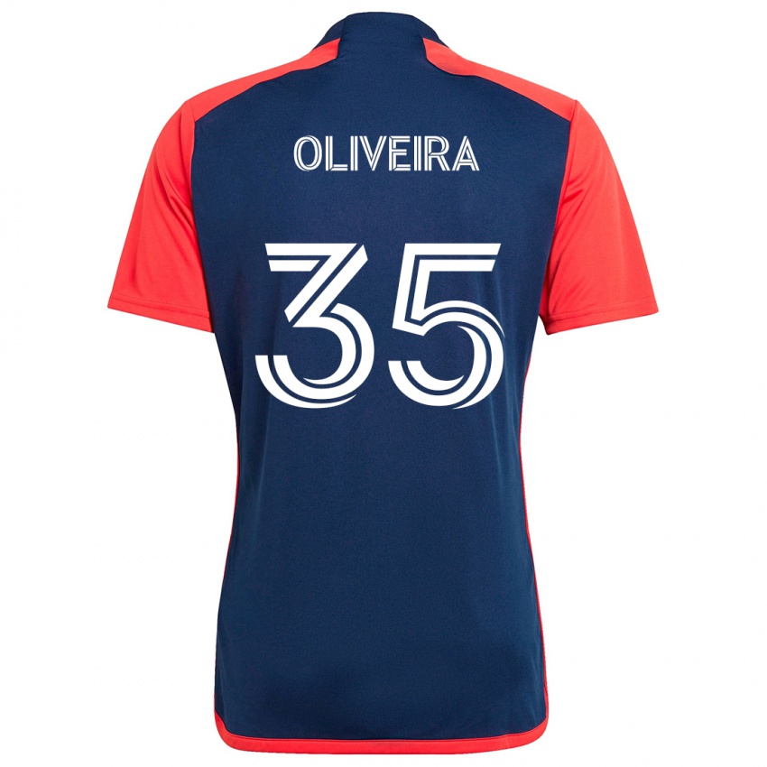 Niño Camiseta Cristiano Oliveira #35 Azul Rojo 1ª Equipación 2024/25 La Camisa Chile