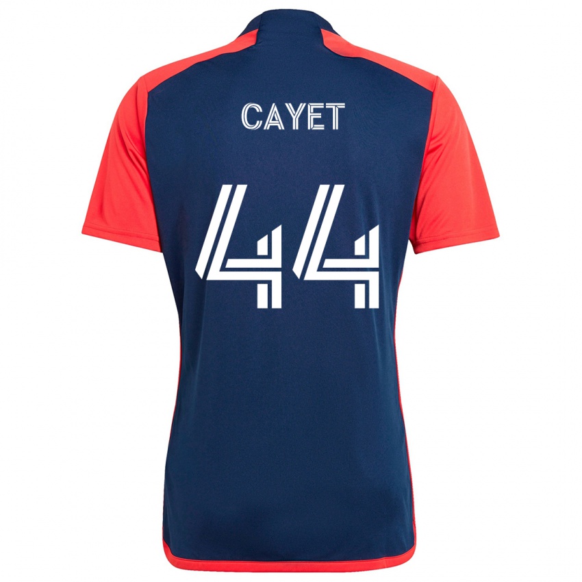 Niño Camiseta Pierre Cayet #44 Azul Rojo 1ª Equipación 2024/25 La Camisa Chile