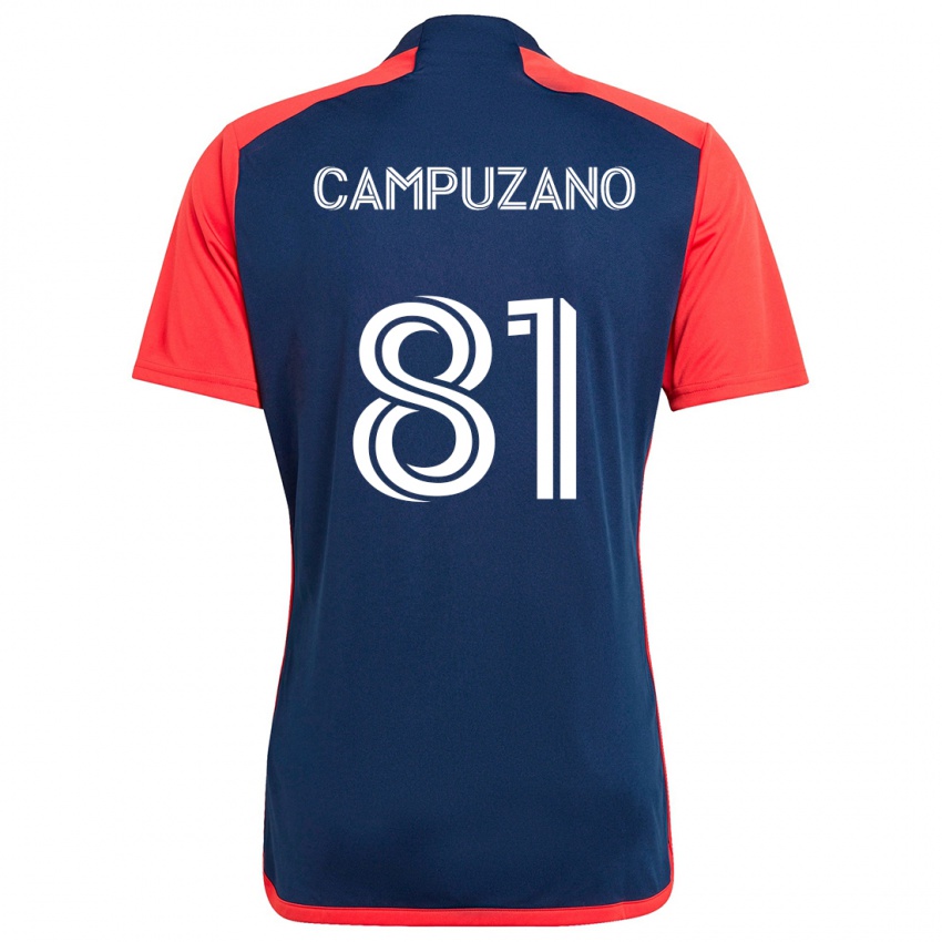 Niño Camiseta Nico Campuzano #81 Azul Rojo 1ª Equipación 2024/25 La Camisa Chile