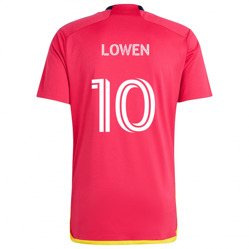 Niño Camiseta Eduard Löwen #10 Rojo Azul 1ª Equipación 2024/25 La Camisa Chile