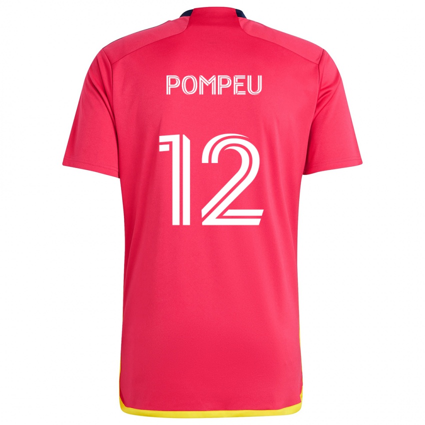 Niño Camiseta Célio Pompeu #12 Rojo Azul 1ª Equipación 2024/25 La Camisa Chile