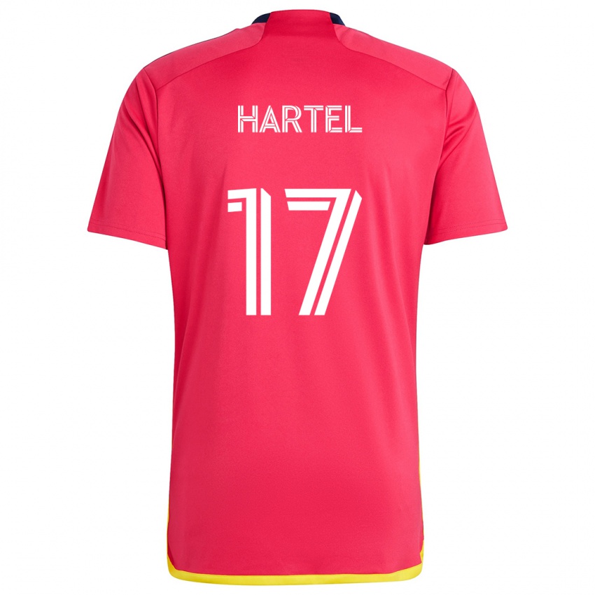 Niño Camiseta Marcel Hartel #17 Rojo Azul 1ª Equipación 2024/25 La Camisa Chile