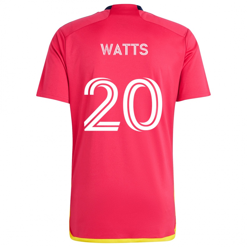 Niño Camiseta Akil Watts #20 Rojo Azul 1ª Equipación 2024/25 La Camisa Chile