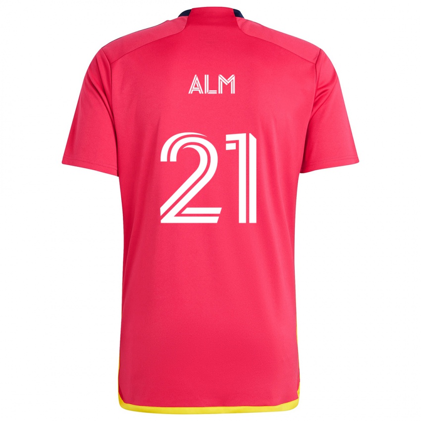 Niño Camiseta Rasmus Alm #21 Rojo Azul 1ª Equipación 2024/25 La Camisa Chile