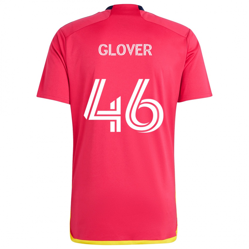 Niño Camiseta Caden Glover #46 Rojo Azul 1ª Equipación 2024/25 La Camisa Chile