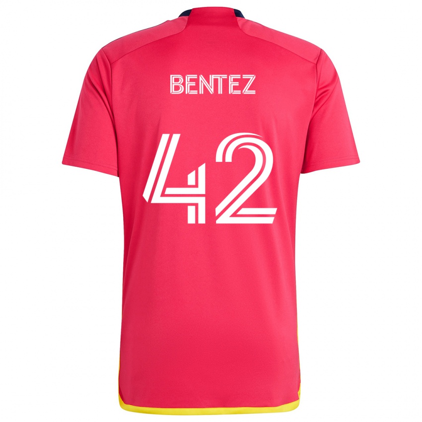 Niño Camiseta Óscar Benítez #42 Rojo Azul 1ª Equipación 2024/25 La Camisa Chile