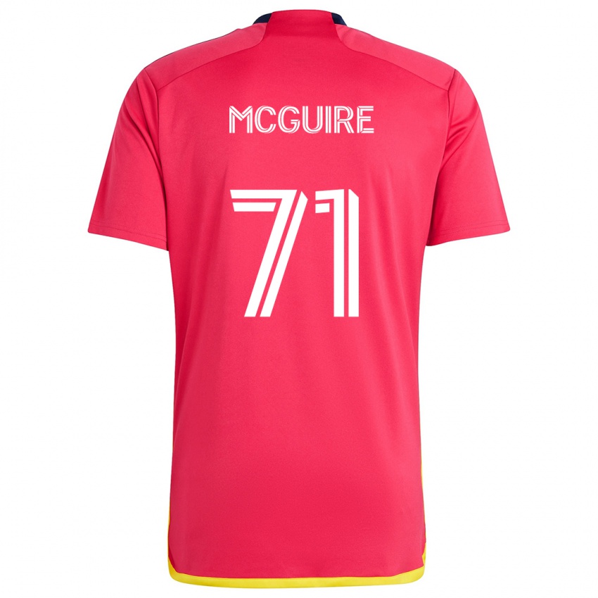 Niño Camiseta Nolan Mcguire #71 Rojo Azul 1ª Equipación 2024/25 La Camisa Chile