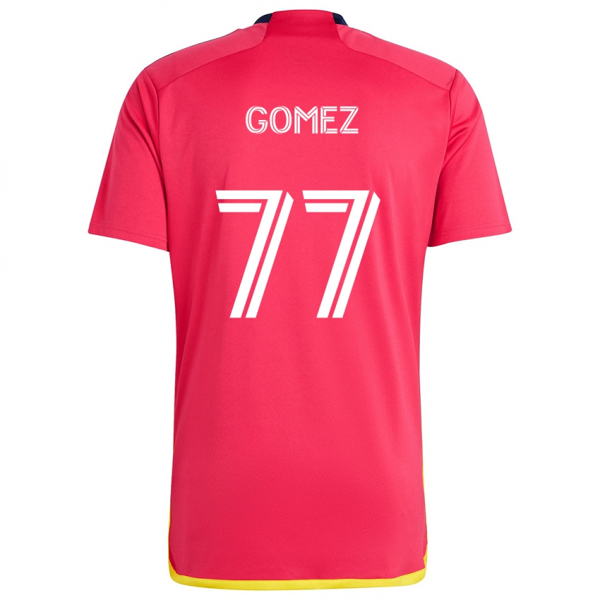 Niño Camiseta Sam Gomez #77 Rojo Azul 1ª Equipación 2024/25 La Camisa Chile