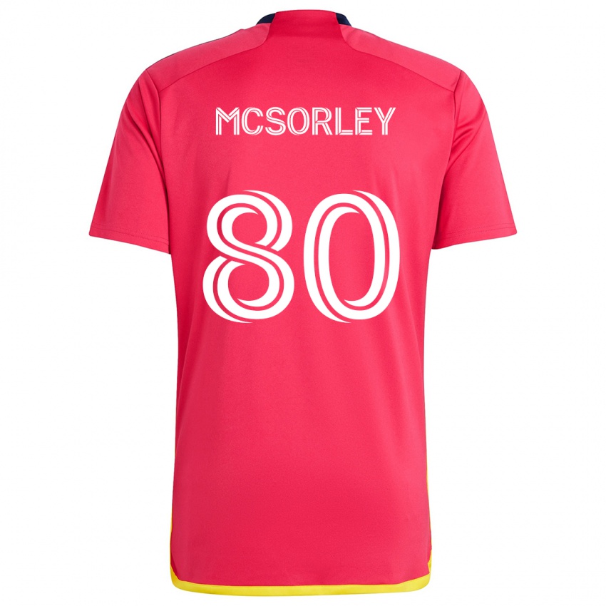 Niño Camiseta Brendan Mcsorley #80 Rojo Azul 1ª Equipación 2024/25 La Camisa Chile