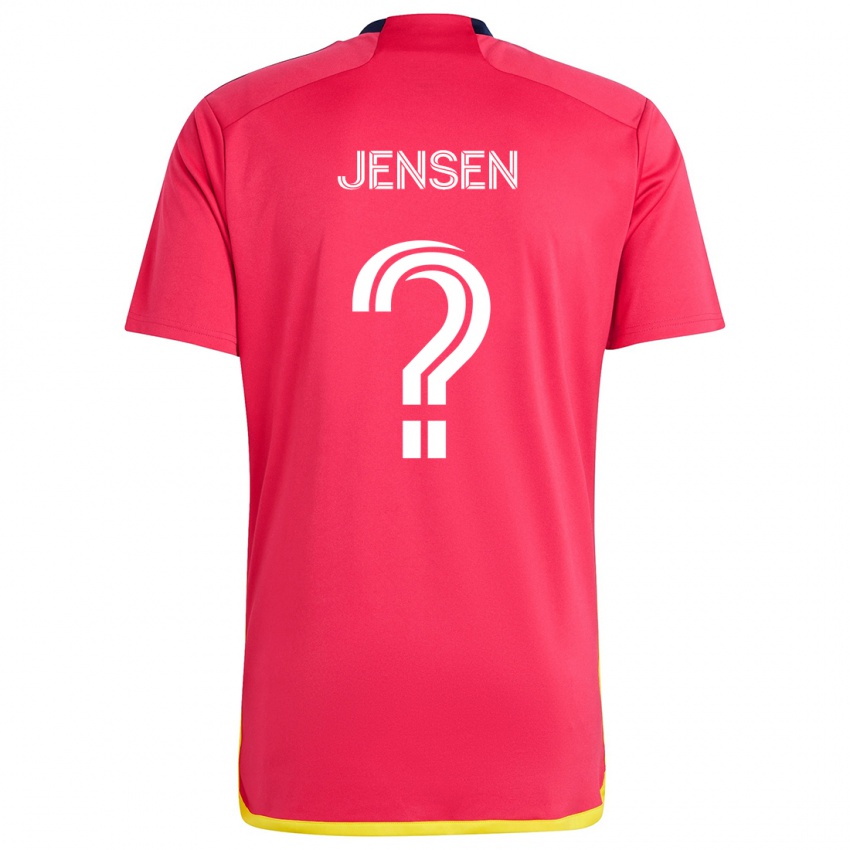 Niño Camiseta Isak Jensen #0 Rojo Azul 1ª Equipación 2024/25 La Camisa Chile