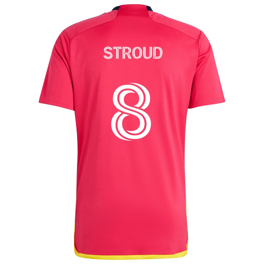 Niño Camiseta Jared Stroud #8 Rojo Azul 1ª Equipación 2024/25 La Camisa Chile