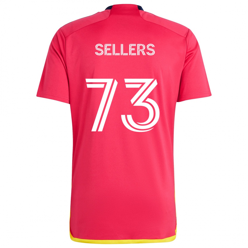 Niño Camiseta Braydon Sellers #73 Rojo Azul 1ª Equipación 2024/25 La Camisa Chile