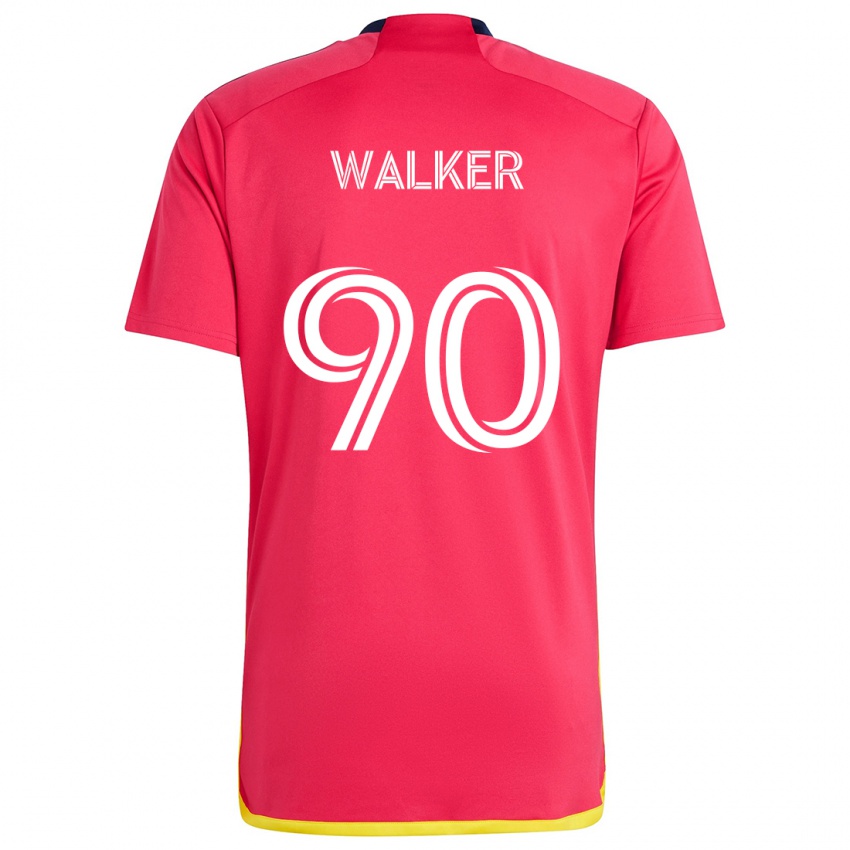 Niño Camiseta Eric Walker #90 Rojo Azul 1ª Equipación 2024/25 La Camisa Chile