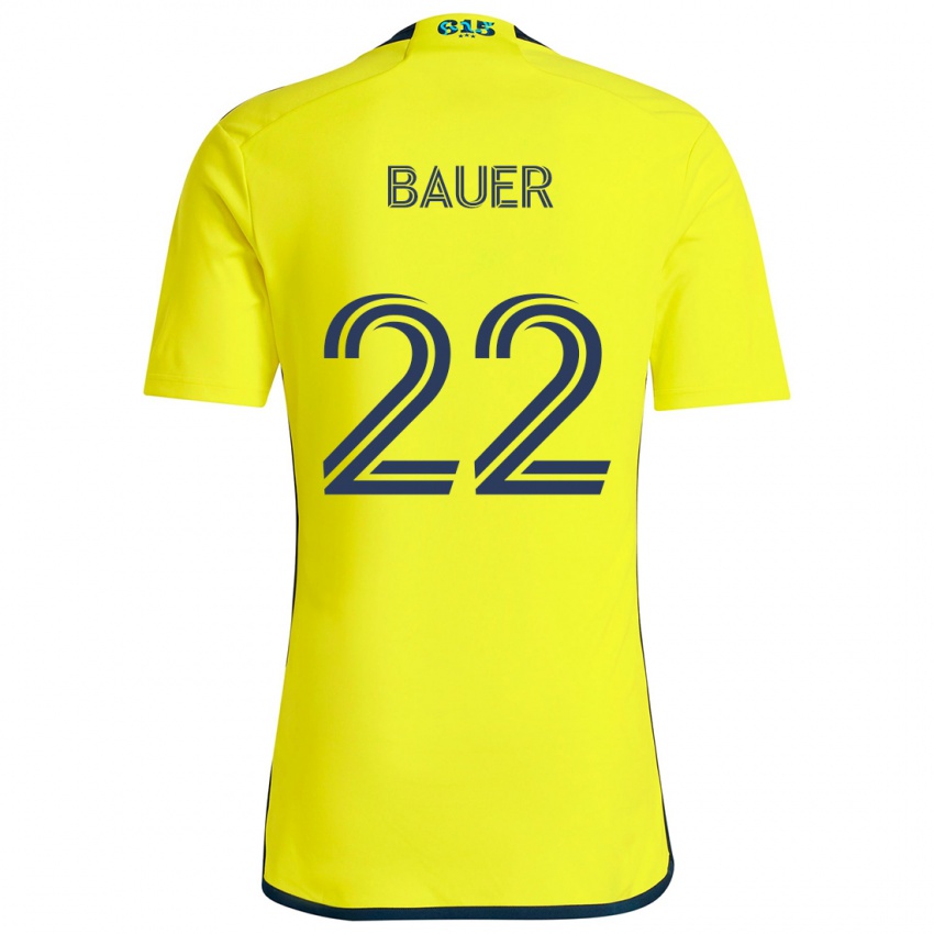 Niño Camiseta Josh Bauer #22 Amarillo Azul 1ª Equipación 2024/25 La Camisa Chile