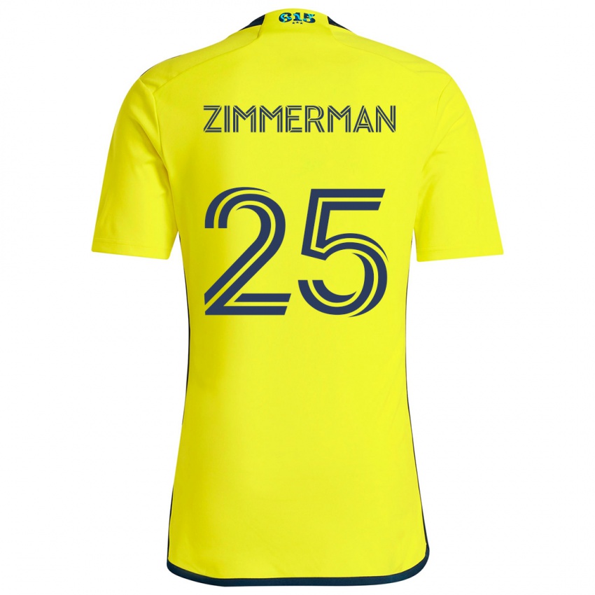 Niño Camiseta Walker Zimmerman #25 Amarillo Azul 1ª Equipación 2024/25 La Camisa Chile