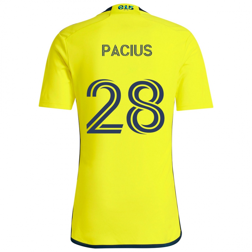 Niño Camiseta Woobens Pacius #28 Amarillo Azul 1ª Equipación 2024/25 La Camisa Chile