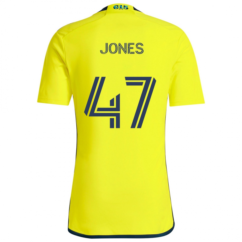 Niño Camiseta Isaiah Jones #47 Amarillo Azul 1ª Equipación 2024/25 La Camisa Chile