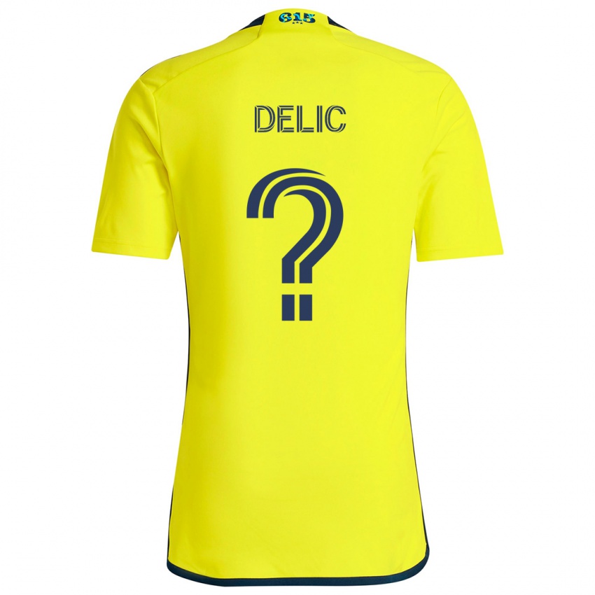 Niño Camiseta Ammar Delic #0 Amarillo Azul 1ª Equipación 2024/25 La Camisa Chile