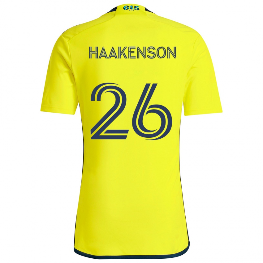 Niño Camiseta Luke Haakenson #26 Amarillo Azul 1ª Equipación 2024/25 La Camisa Chile