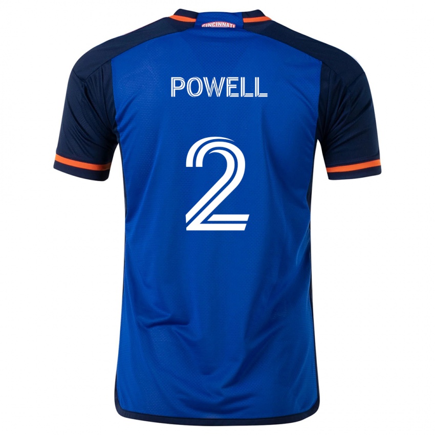 Niño Camiseta Alvas Powell #2 Azul Blanco 1ª Equipación 2024/25 La Camisa Chile