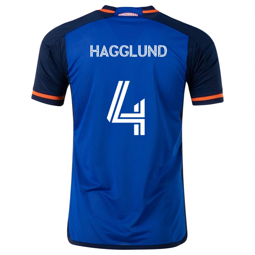 Niño Camiseta Nick Hagglund #4 Azul Blanco 1ª Equipación 2024/25 La Camisa Chile